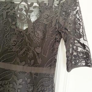 Black dress with floral design